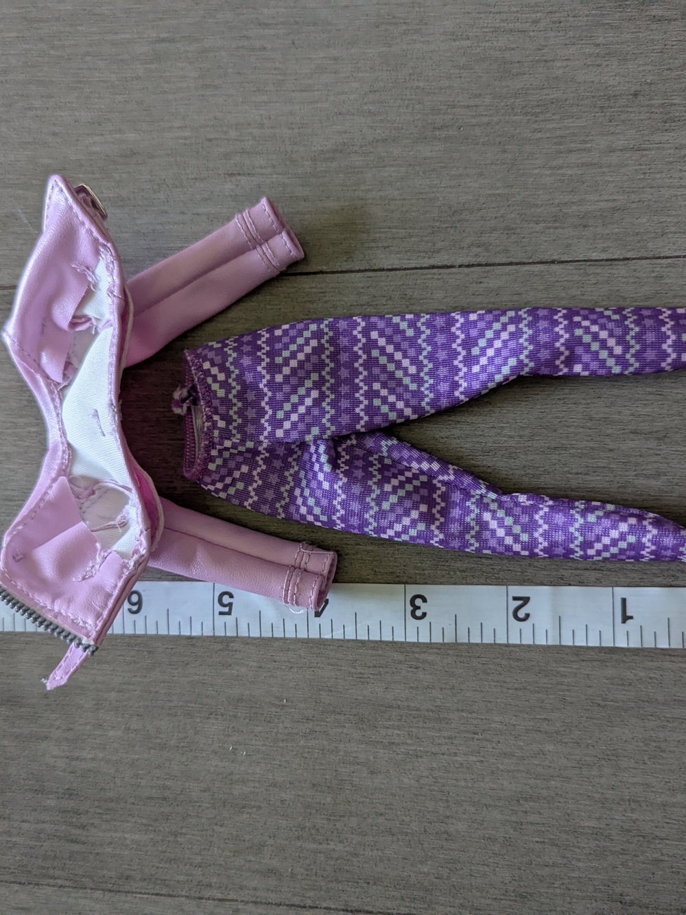 Doll Purple Patterned Leggings & Light Pink Jacket Set